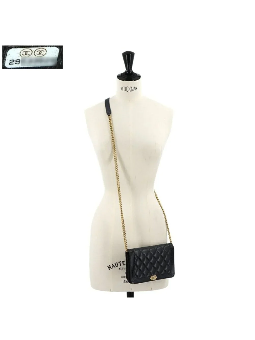 ★SOLD★ Chanel Chain Wallet Caviar Leather Black Gold - Picture 10 of 10